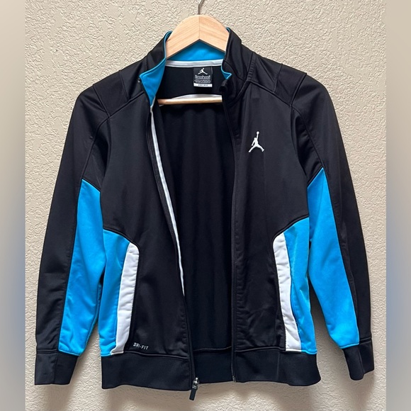 Jordan Boy Zip Up Jacket Size M Black/Blue Colors - Picture 3 of 4